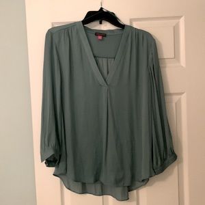 Vince Camuto silkly sea-foam green, never work blouse